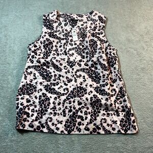 Talbots Pink Leopard Print‎ Sleeveless Top Blouse Shirt Womens Size M